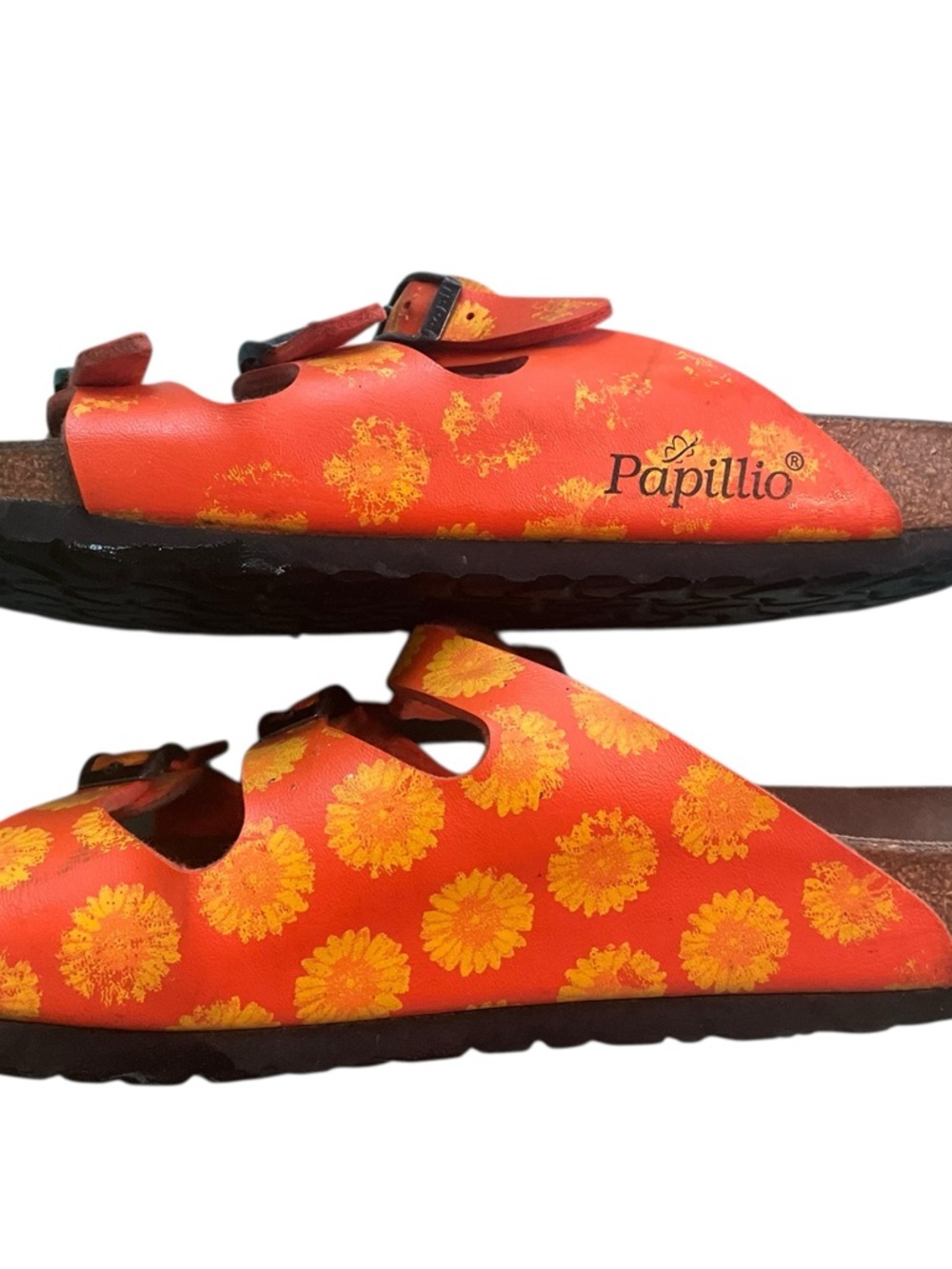 Y2K BIrkenstock Papillo Sunflower Print Sandals - Picture 4 of 7